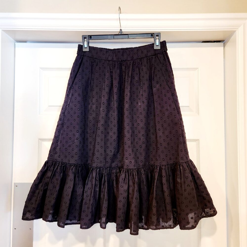 NWOT_J.Crew Cotton Polka Dotted Tiered Skirt